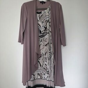 R&M Richards Mauve Cardigan with Black and White Dress